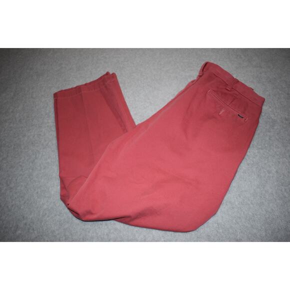 Polo Ralph Lauren Pants CHINOS Mens Size 36 x 30 Pink Cotton Pleated - Picture 1 of 8